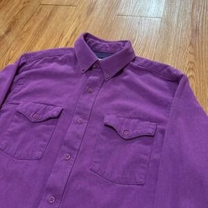 Wrangler Men's Shirt Brushpopper Purple Button Down Cowboy‎ Vintage Size 16-35 L